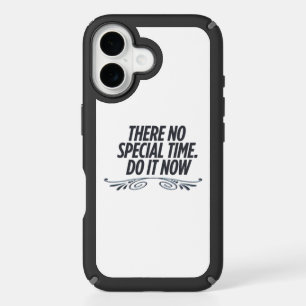 No Perfect Time – Motivational Typography Quote De iPhone 16 Case
