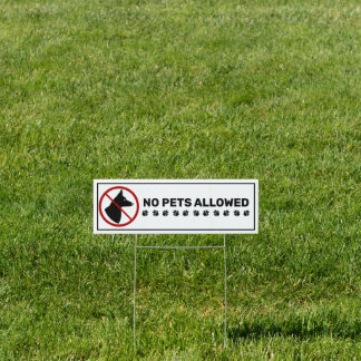No Pets Allowed And Dog With Pricked Ears &amp; Paws Sign