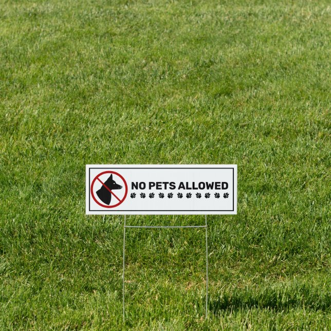 No Pets Allowed And Dog With Pricked Ears & Paws Sign (Insitu)