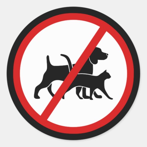 No Pets Allowed Classic Round Sticker