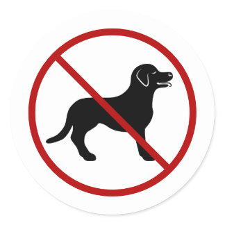 No Pets / Dogs Allowed Black Dog Silhouette Classic Round Sticker
