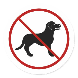 No Pets / Dogs Allowed Black Dog Silhouette Classic Round Sticker