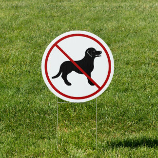 No Pets / Dogs Allowed Black Dog Silhouette Sign