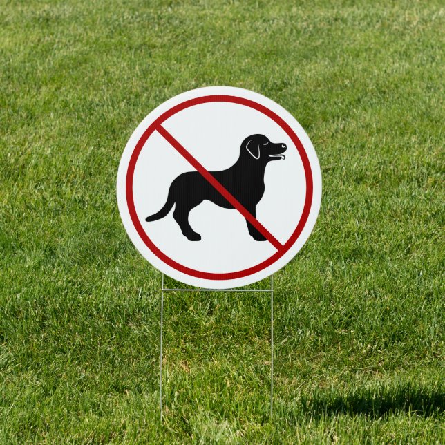 No Pets / Dogs Allowed Black Dog Silhouette Sign (Insitu)