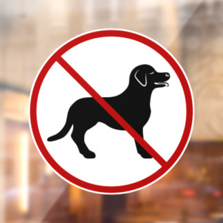 No Pets / Dogs Allowed Black Dog Silhouette Window Cling