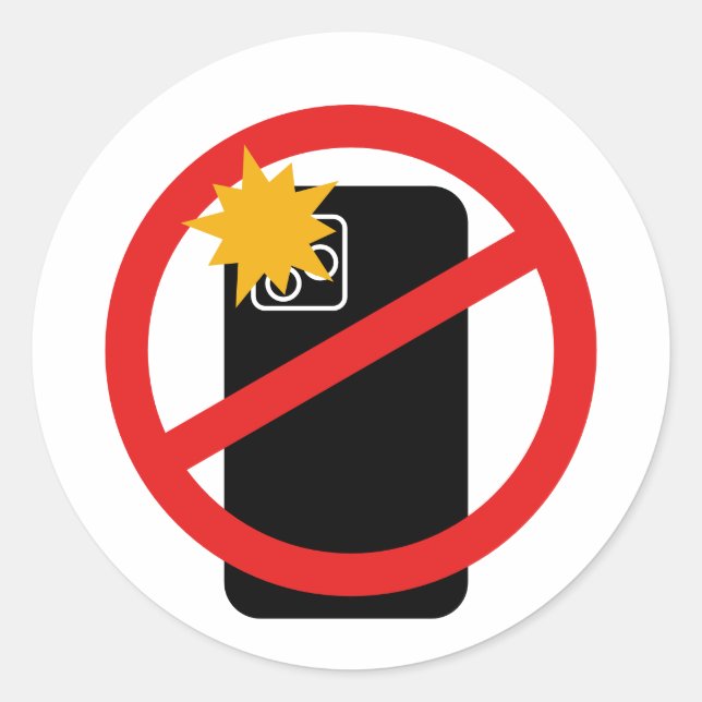 No Phone Photography - Respect Personal Privacy Classic Round Sticker (Front)