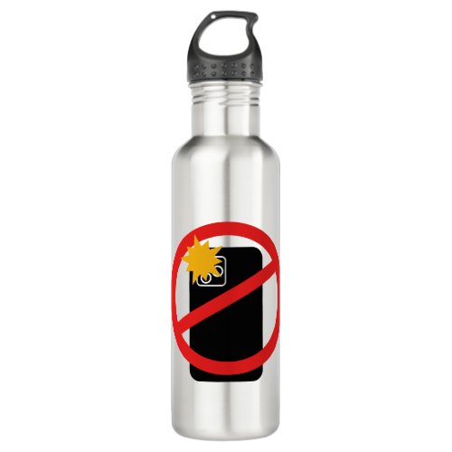 No Phone Photography _ Respect Personal Privacy Stainless Steel Water Bottle