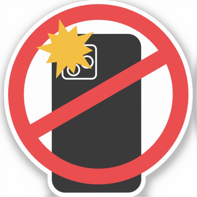 No Phone Photography - Respect Personal Privacy Sticker (Front)