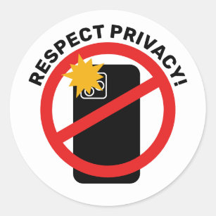 No Phone Photography - Respect Privacy Your Text Classic Round Sticker