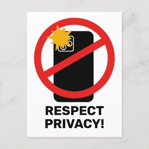 No Phone Photography _ Respect Privacy Your Text Postcard