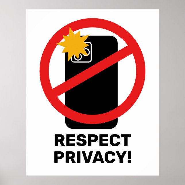 No Phone Photography - Respect Privacy Your Text Poster (Front)