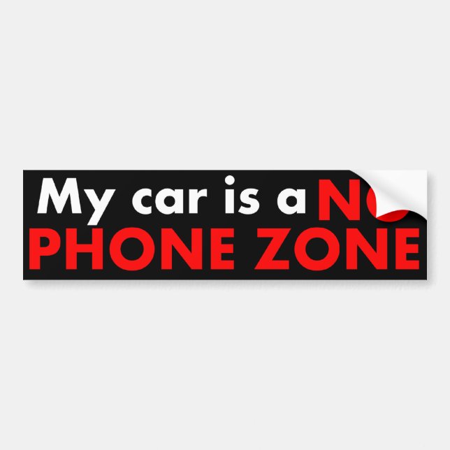 No Phone Zone Bumper Sticker (Front)