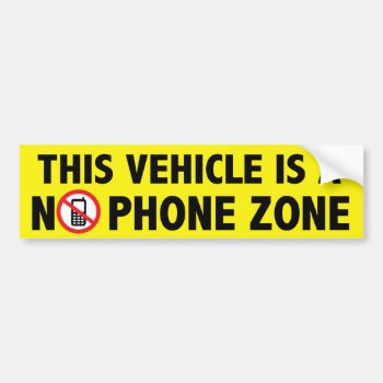 No Phone Zone Bumper Sticker by kathysprettythings at Zazzle