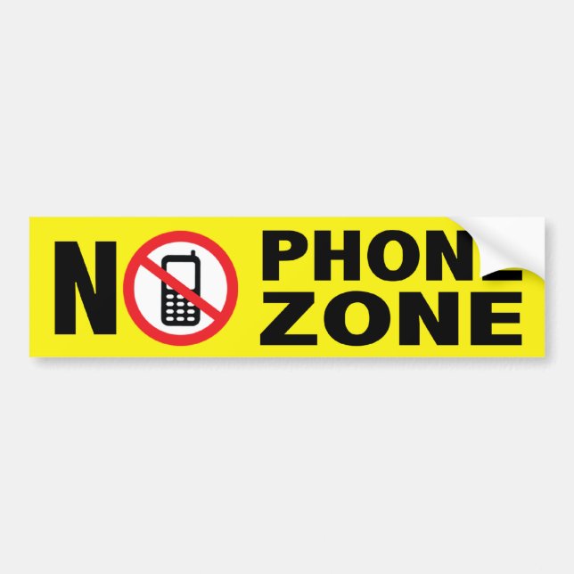 No Phone Zone Bumper Sticker (Front)