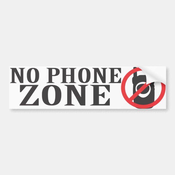 No Phone Zone Bumper Sticker