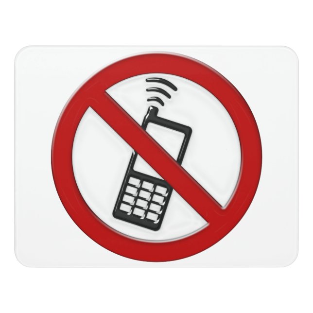 NO PHONE ZONE DOOR SIGN (Contemporary Front)
