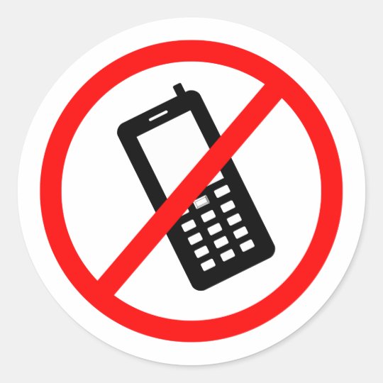 no phones allowed turn off your cellphone classic round sticker turn off cell phones sign