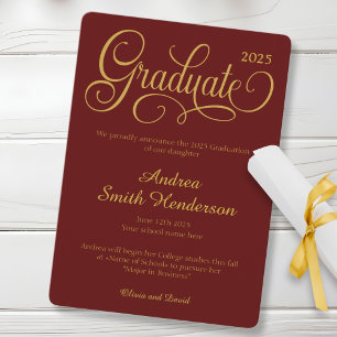 No Photo Elegant Typography Graduation Announcement