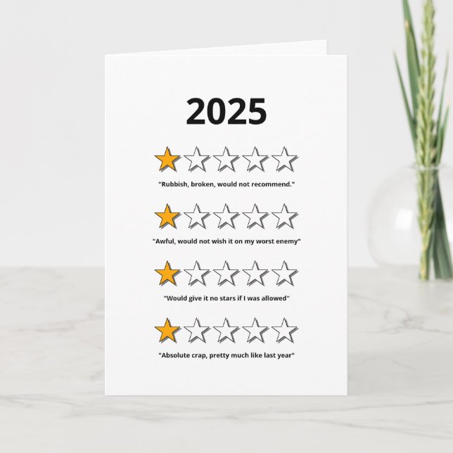 No Photo Funny Would Not Recommend Holiday Card (Front)