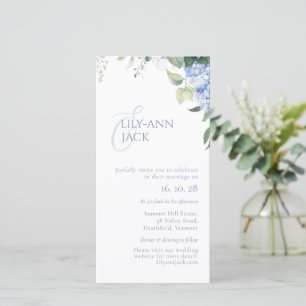 No Photo Hydrangea Wedding Invitation Flat Card