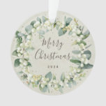 No Photo Snowberry+eucalyptus Round Acrylic Ornament at Zazzle