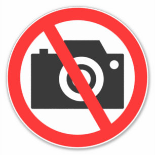 no photography camera allowed symbol sticker