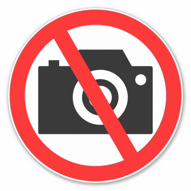 no photography camera allowed symbol  sticker (Front)
