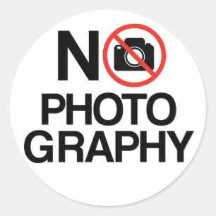 No Photography Classic Round Sticker