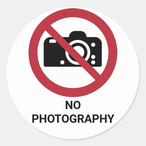 No Photography Prohibition Sign Classic Round Sticker