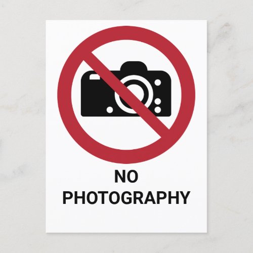 No Photography Prohibition Sign Postcard