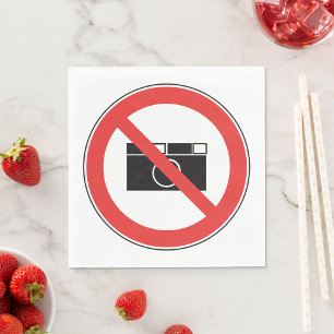 No Photography Sign Napkins