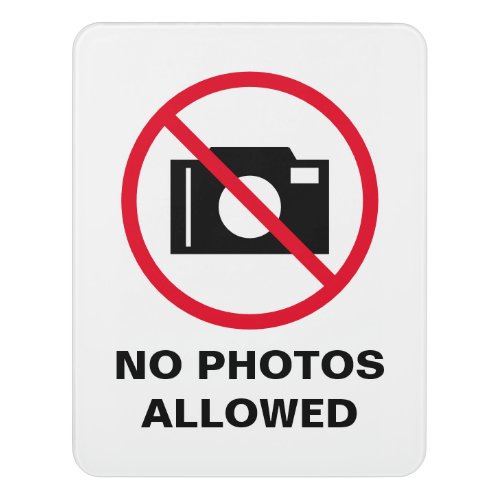 No photos allowed camera prohibited warning sign