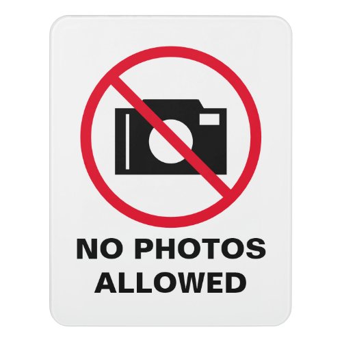 No photos allowed camera warning symbol room sign