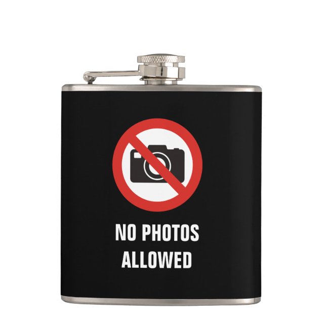 No Photos Allowed Flask (Front)