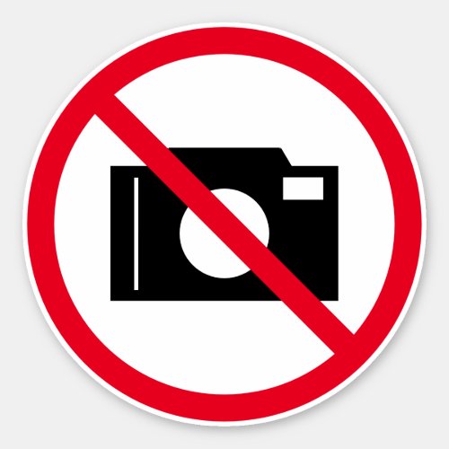 No Photos Allowed forbidden sign vinyl sticker