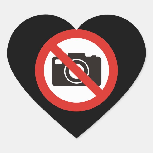 No Photos Allowed Heart Sticker (Front)