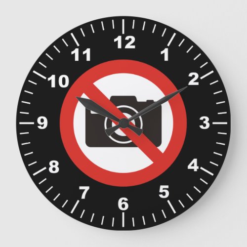 No Photos Allowed Large Clock