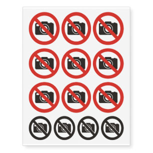 No Photos Allowed Temporary Tattoos