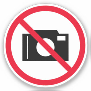 No photos camera forbidden symbol vinyl sticker