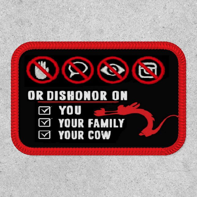 No pictures, no talking, no camera, no looking patch (Front)