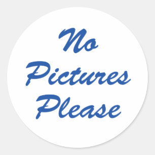 No Pictures Please! Classic Round Sticker