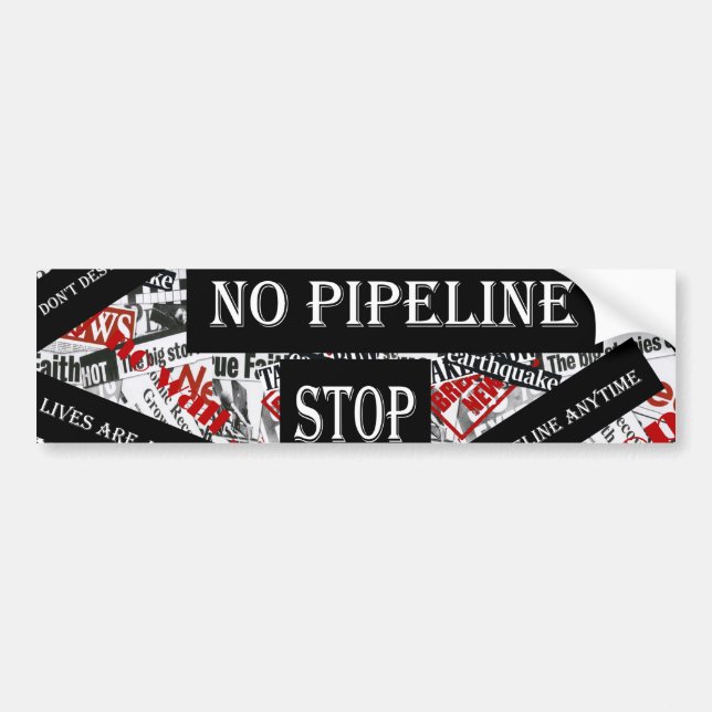 NO PIPELINE BUMPER STICKER (Front)