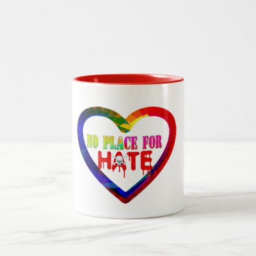 no place for hate love heart peace hip coffee mug