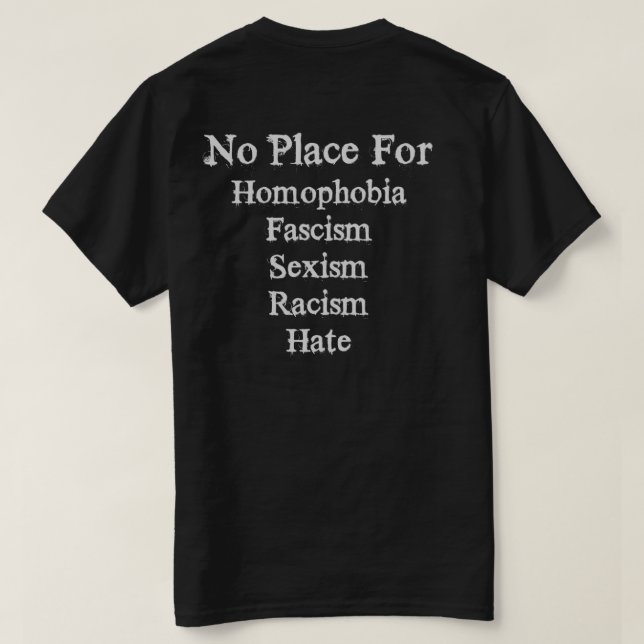 No Place For Homophobia T-Shirt (Design Back)