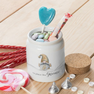 No Place Like Gnome Christmas Holiday Candy Jar