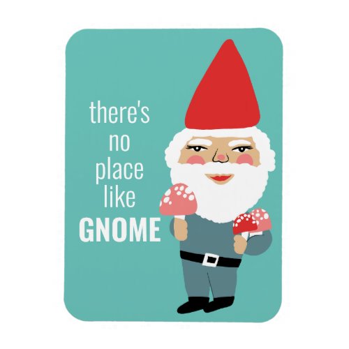 NO PLACE LIKE GNOME Cute Mushrooms Elf Colorful  Magnet