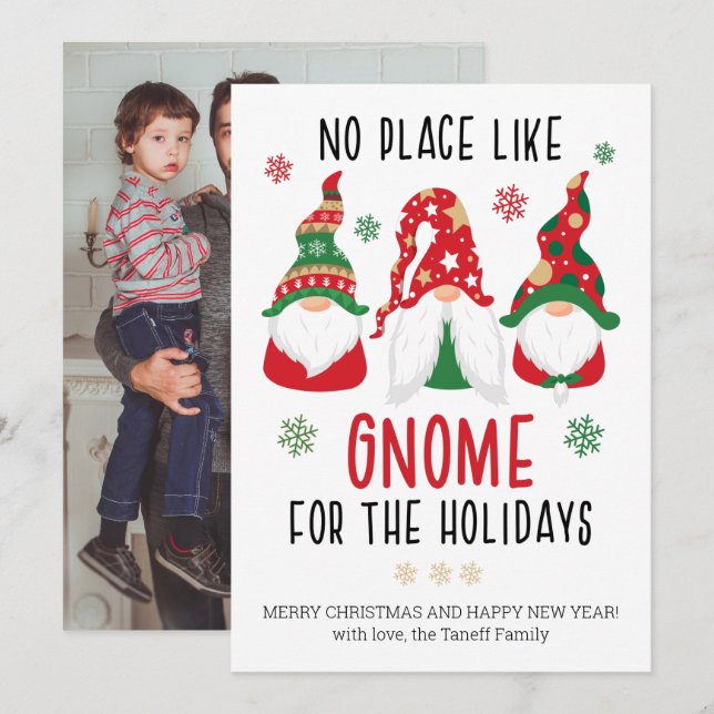 No Place Like Gnome For The Holidays Christmas (Front/Back)