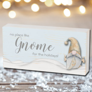 No Place Like GNOME for the Holidays! Wooden Box Sign