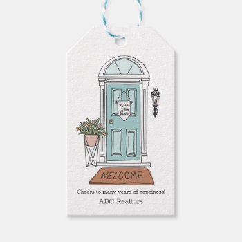 No Place Like Home Door Custom Real Estate Gift Gift Tags by Charmworthy at Zazzle