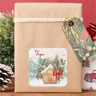 No Place Like Home | Gingerbread House Christmas Square Sticker